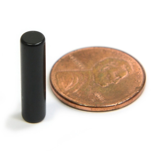 N48 Cylindrical Neodymium Magnet  Dia 3/16x3/4" Diametrically Magnetized EPOXY Coated