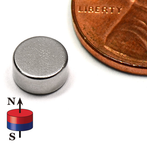 N45 Neodymium Disc Magnet 1/4"x1/8" with 3 LB Pull Force
