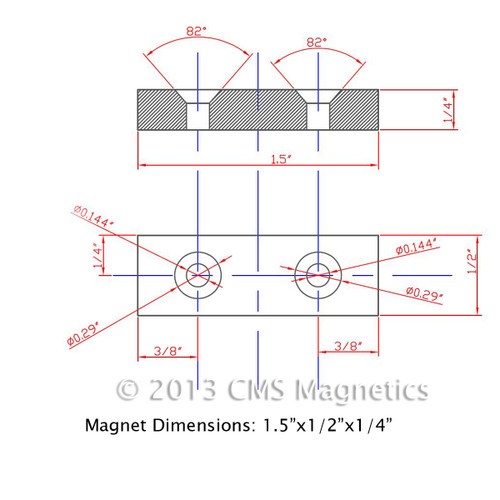 drawing of neodymium magnets