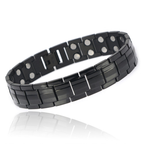 Magnetic Bracelet Novoa Men's Satin Titanium Magnetic Bracelet