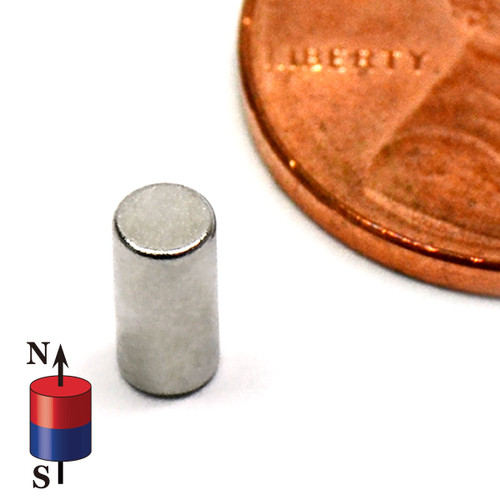 N45 neodymium small cylinder magnet 1/8x1/4 2.5 LB pull durable versatile rare earth magnet
