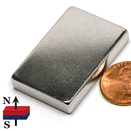N52 neodymium block magnet front view