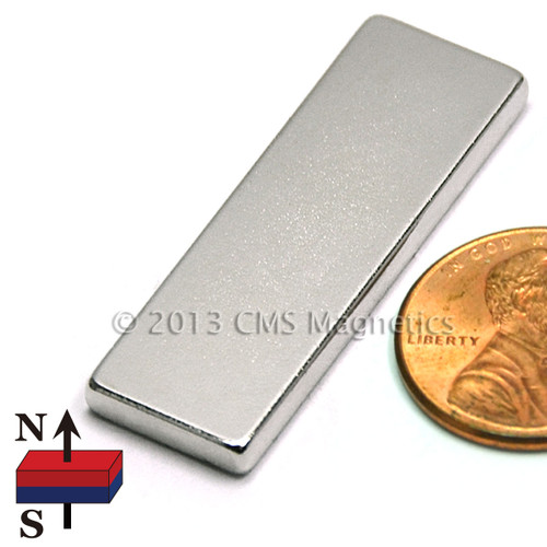 1.5X1/2X1/8" Neodymium Magnet Bar Magnet 1-1/2 x 1/2 x 1/16" N45 Neodymium Rare Earth Bar Magnet (NB02124-45NM)