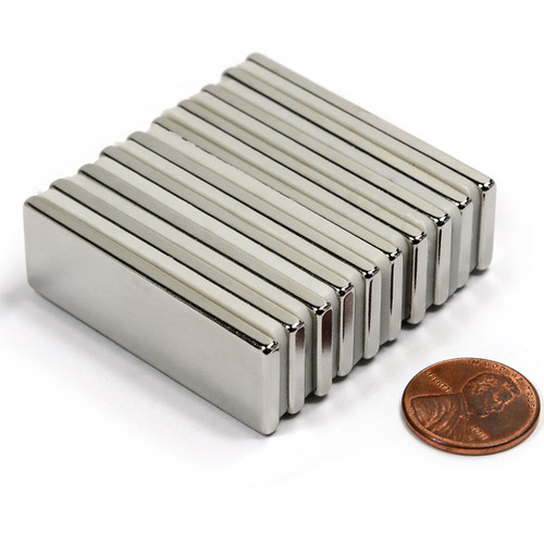 Rare Earth Rectangle Magnet Powerful Neodymium Block Magnet N45 1-7/8"x5/8"x1/8"