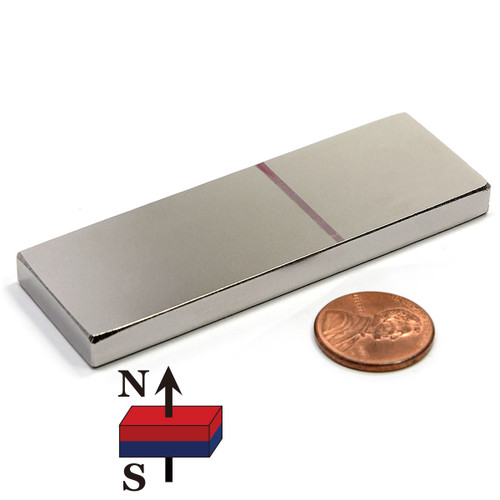 N52 Neodymium Bar Magnet - 3"x1"x1/4" with 52 lb Pull Force