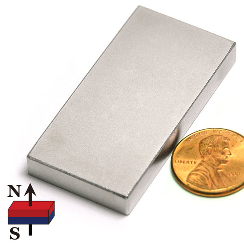N52 Neodymium Rectangular Magnet 2x1x1/4 - 42 LB Pull Block Magnet