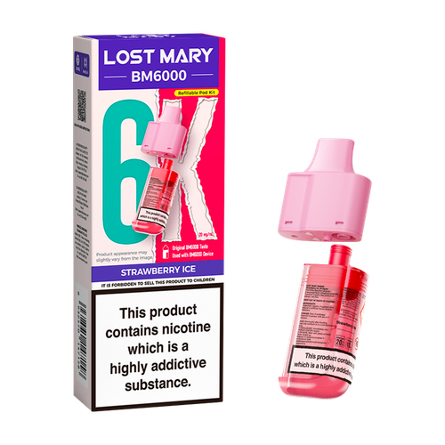 lost mary bm6000 refill pack strawberry ice