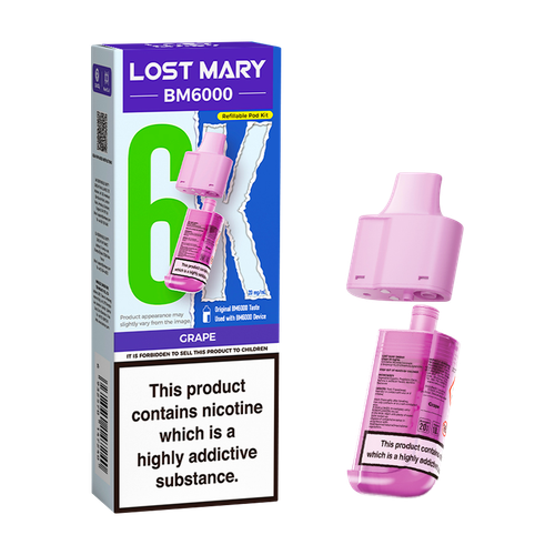 lost mary bm6000 refill pack grape