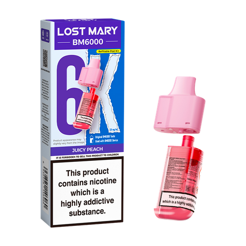 lost mary bm6000 refill pack juicy peach