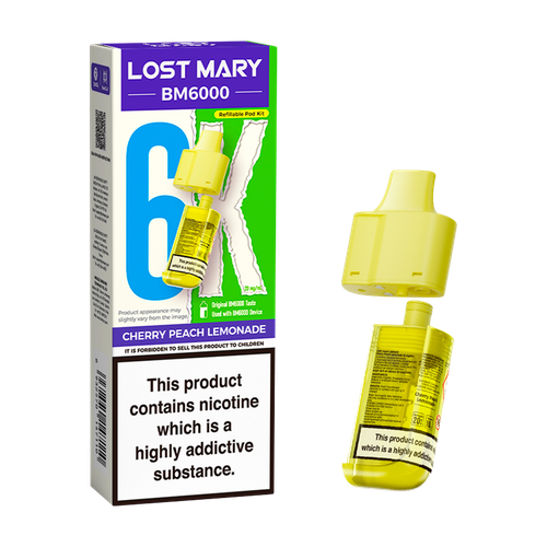 lost mary bm6000 refill pack cherry peach lemonade