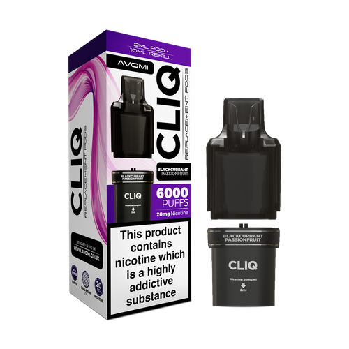 avomi cliq pods blackcurrant passionfruit
