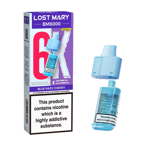 lost mary bm6000 refill pack blue razz cherry