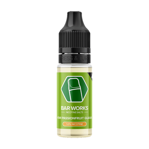 bar works nic salts kiwi passionfruit guava 10mg 10ml
