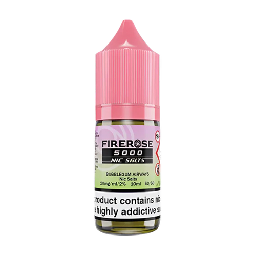 elux firerose 5000 nic salt eliquid bubblegum airways