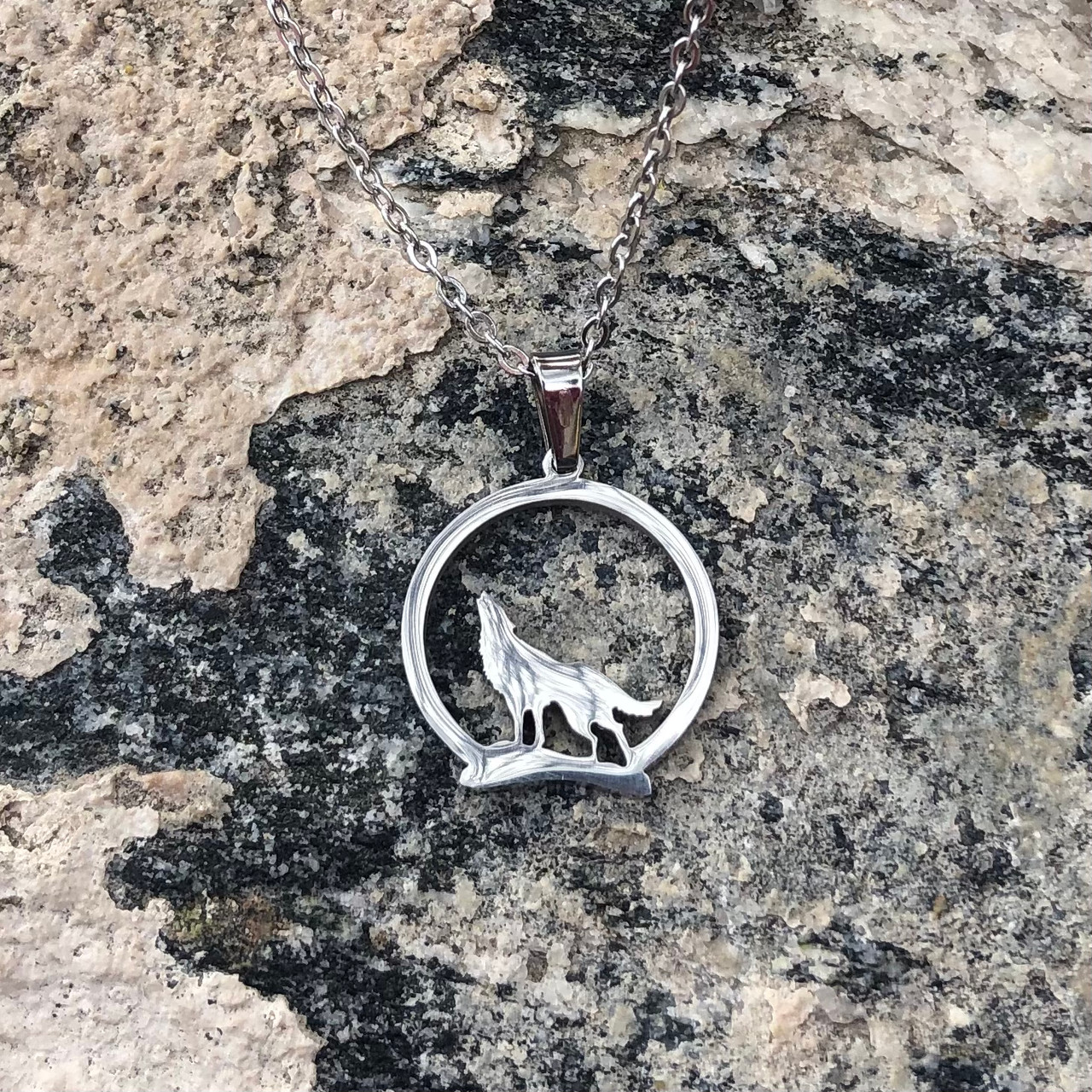 Amazon.com: Silver Wolf Necklace. Wolf Figured Silver Pendant, Silver  Minimalist Wolf Necklace. Wolf Figured Necklace. Silver Animal Wolf Necklace.  : Handmade Products