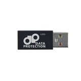 A USB data blocker designed for data protection, featuring the label "dp DATA PROTECTION."