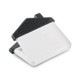 A white magnetic clip with a black house-shaped top and textured surface for grip. It features a branding logo.