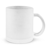 A Venetian Glass Coffee Mug featuring a clean, white exterior and a sturdy handle, designed for enjoying hot beverages.