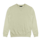 A light green unisex sweatshirt with a round neckline and long sleeves, featuring a simple design and logo.