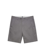 Grey uniform shorts with a classic cut, featuring a waistband and pockets, displayed against a white background.