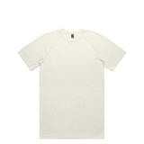 A light cream-coloured active blend t-shirt with a crew neckline and short sleeves, featuring a logo.