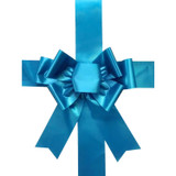 Satin Settlement Door Bow- Bright Blue
