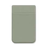 A Lycra Phone Wallet in a muted green color, featuring a smooth texture and a pocket for holding items.