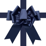 Navy blue custom door bow for corporate gifting, branding, and premium event presentation