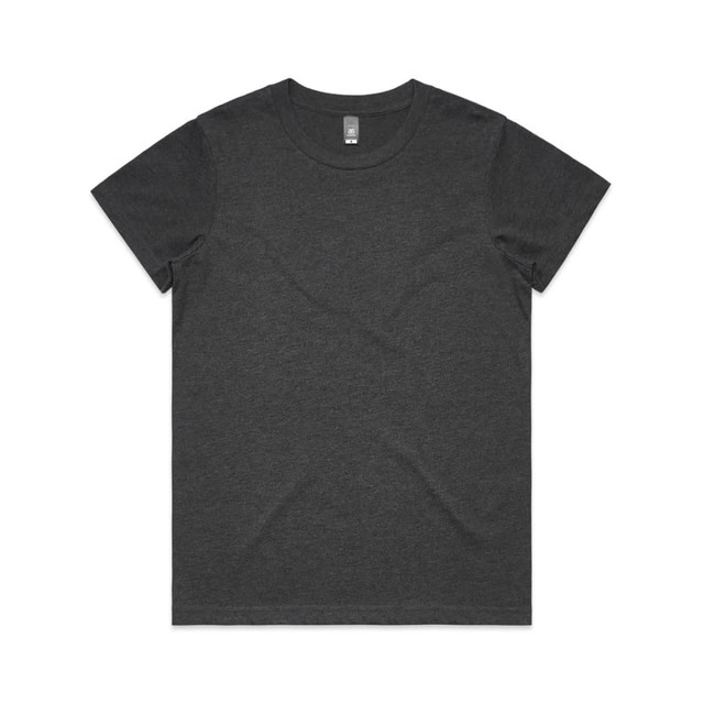 A dark grey t-shirt with a classic crew neck and short sleeves. It features a small logo on the interior tag.
