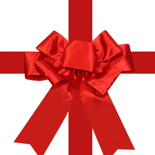 Red custom door bow for promotional displays, gift presentation, and branded events