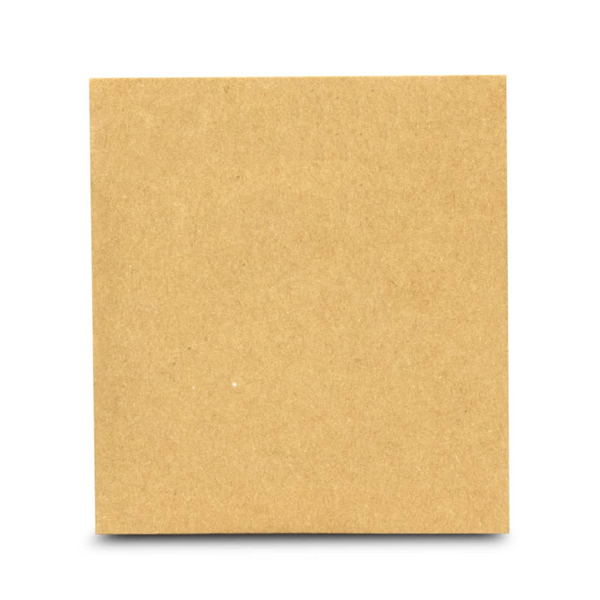 A square, plain brown cardboard sheet with a textured surface.