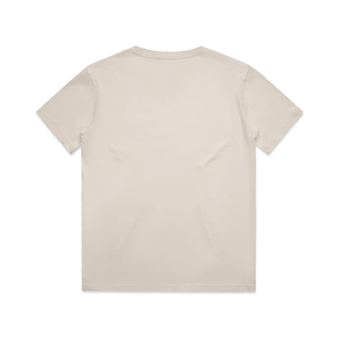 A plain beige T-shirt with a relaxed fit and no visible branding or designs. Suitable for casual wear.