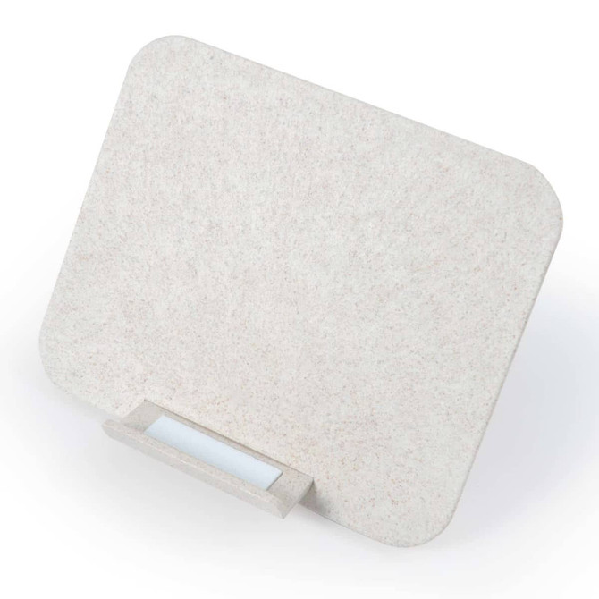 A wireless charger made from eco-friendly materials with a sleek, minimalist design.