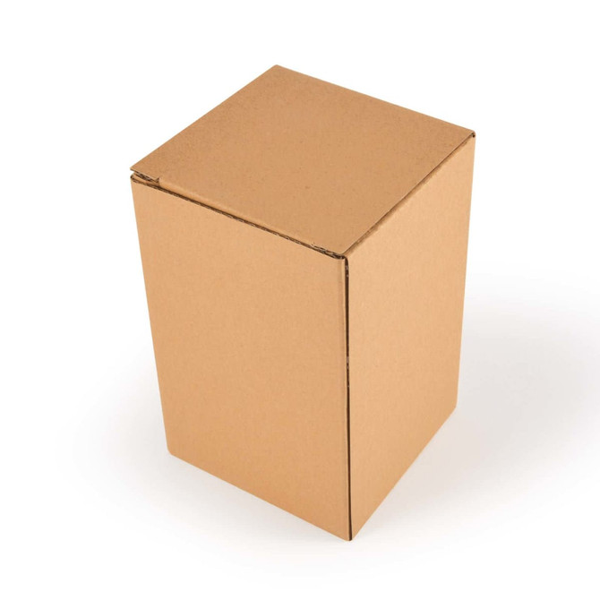 A plain cardboard box suitable for packaging products.