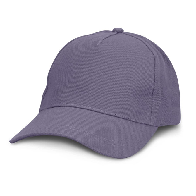 A purple cap with a curved brim and a logo on the front. Ideal for casual wear or outdoor activities.