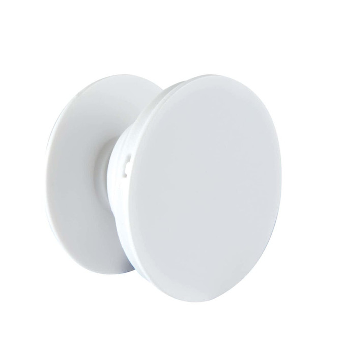 A Phone Grip in a sleek, white design, featuring a round, flat surface ideal for enhanced phone handling.