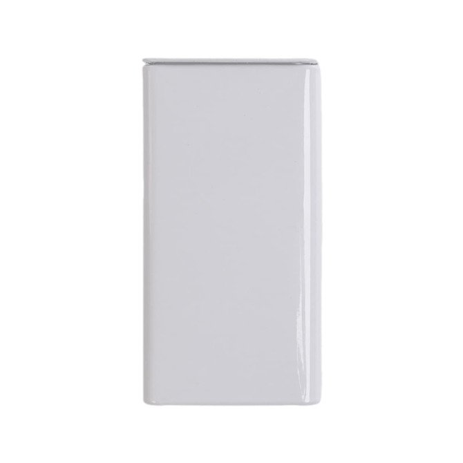 A sleek, rectangular flip-top tin in white, designed to hold 25g of spearmint mints.