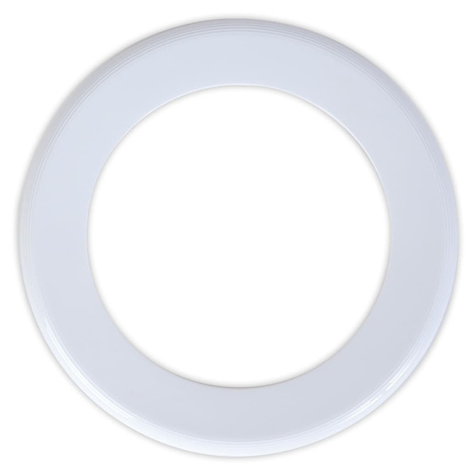 A circular, white promotional product named Donut Flyer. The design features a smooth, rounded edge with subtle grooves.