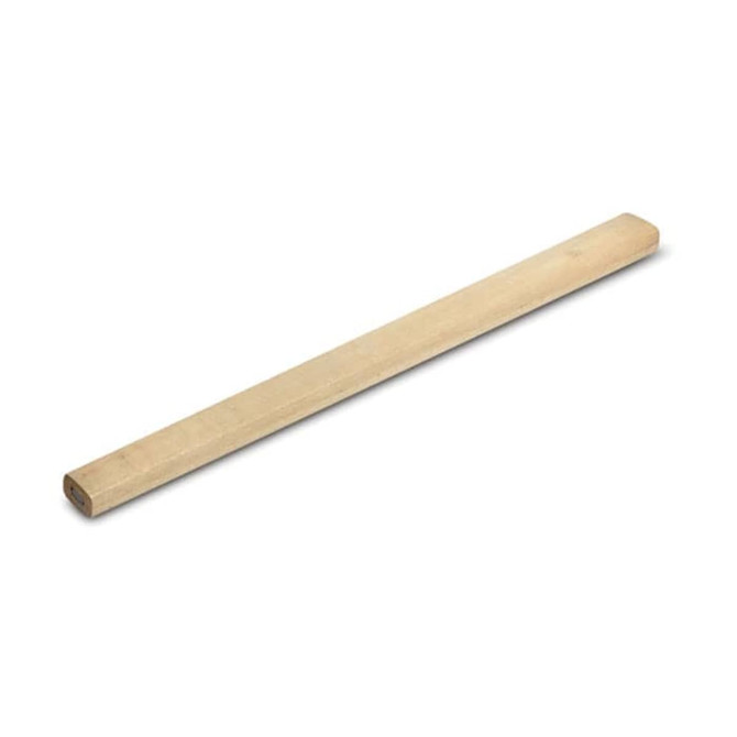 A carpenter's pencil with a rectangular shape, made of unpainted wood, designed for precise marking.