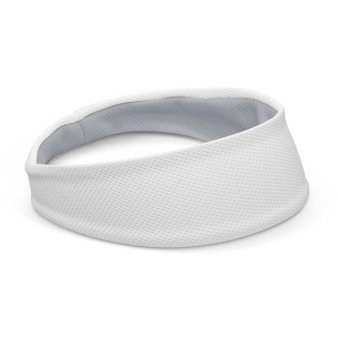 A white Active Cooling Sweat Band designed for moisture management and comfort.