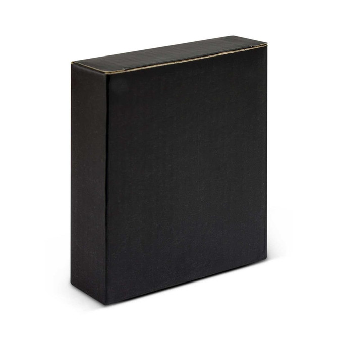 A black box packaging, rectangular in shape, suitable for various products. No visible logos or branding.