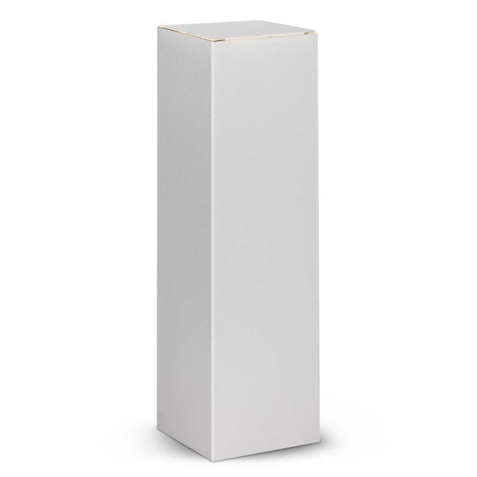 A white rectangular box with a sealed top, featuring a clean and simple design. It has no visible branding or labels.