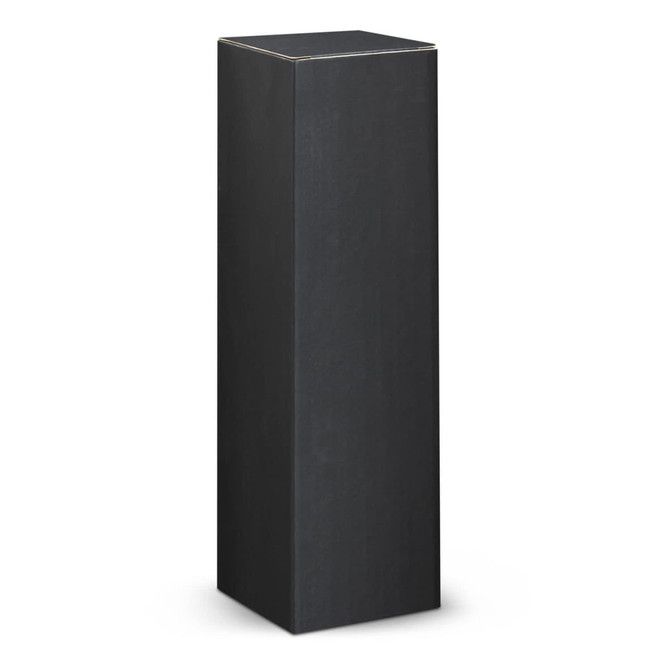 A black rectangular product box with a matte finish and an open top. It features a simple design and no visible logos.