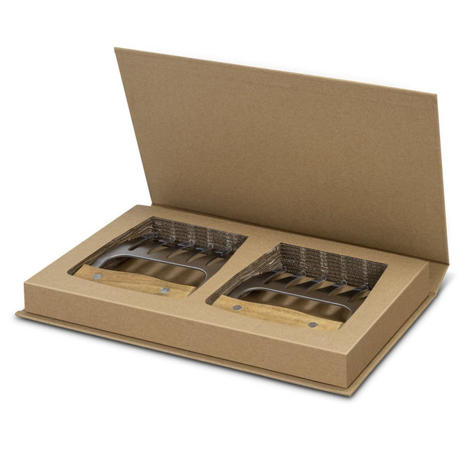 Keepsake Meat Shredding Claws in a brown box, featuring two metallic claws with wooden handles.