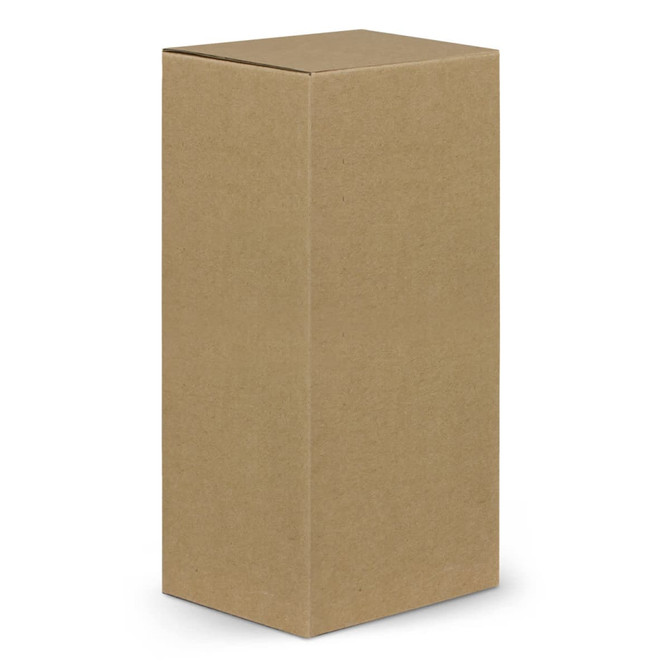 A plain brown cardboard box, rectangular in shape, with a top flap. The surface is unmarked and features no branding.