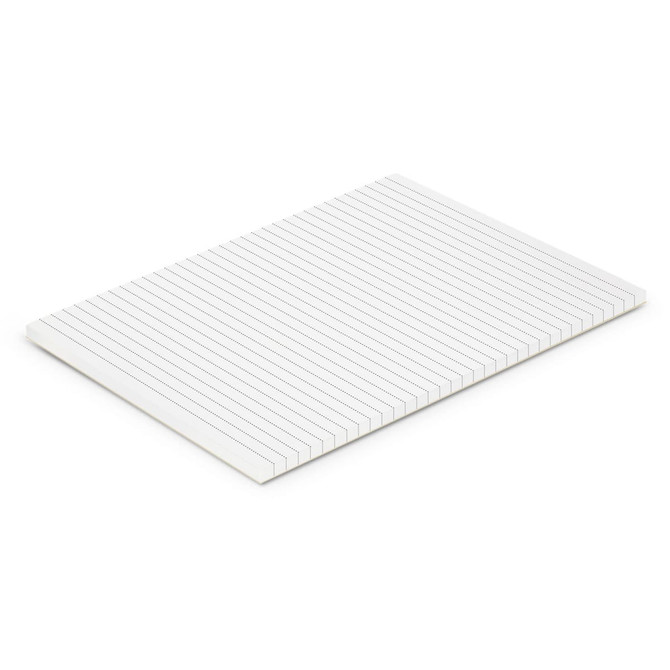 A5 office note pad featuring lined paper with a clean white design. It has a simple branding logo on the side.