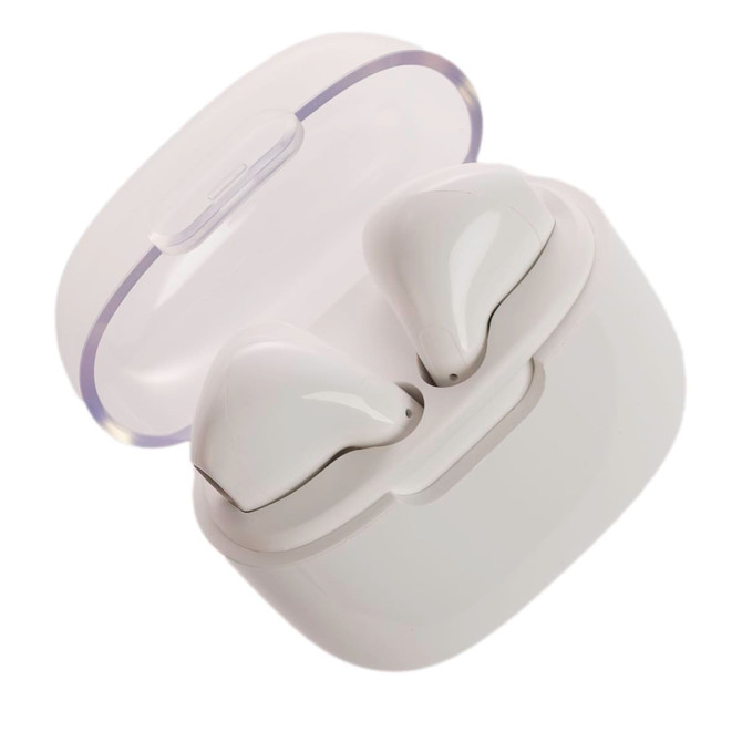 Twista Earbuds in a charging case, featuring a sleek white design.