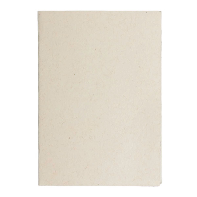 A blank, light beige sticky note booklet with a textured cover, featuring an unbranded design.