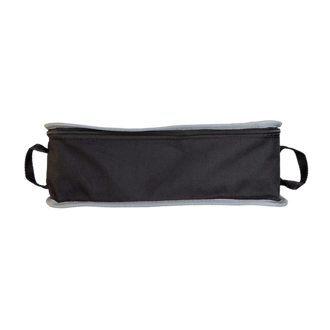 A grey and black zipped bag with handles, designed for storing the Marlin Folding Chair.