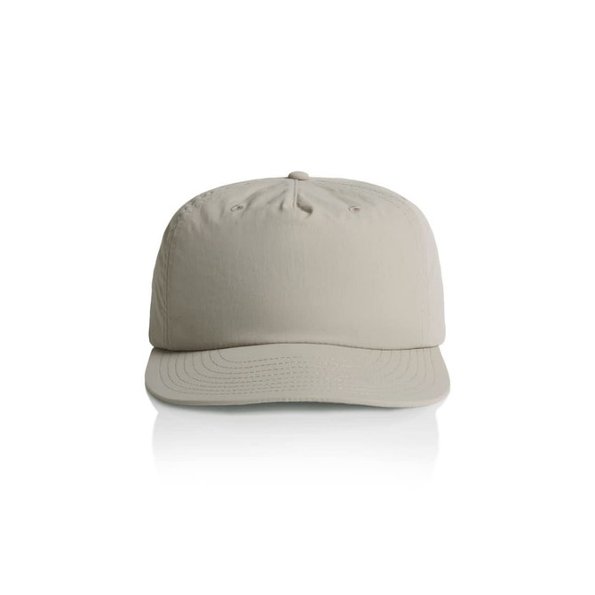A light grey cap with a curved brim and a logo on the front.